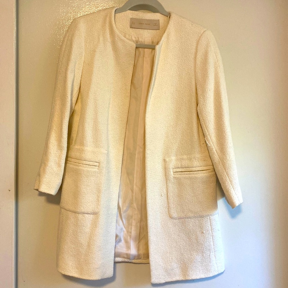 Zara basic ivory coat